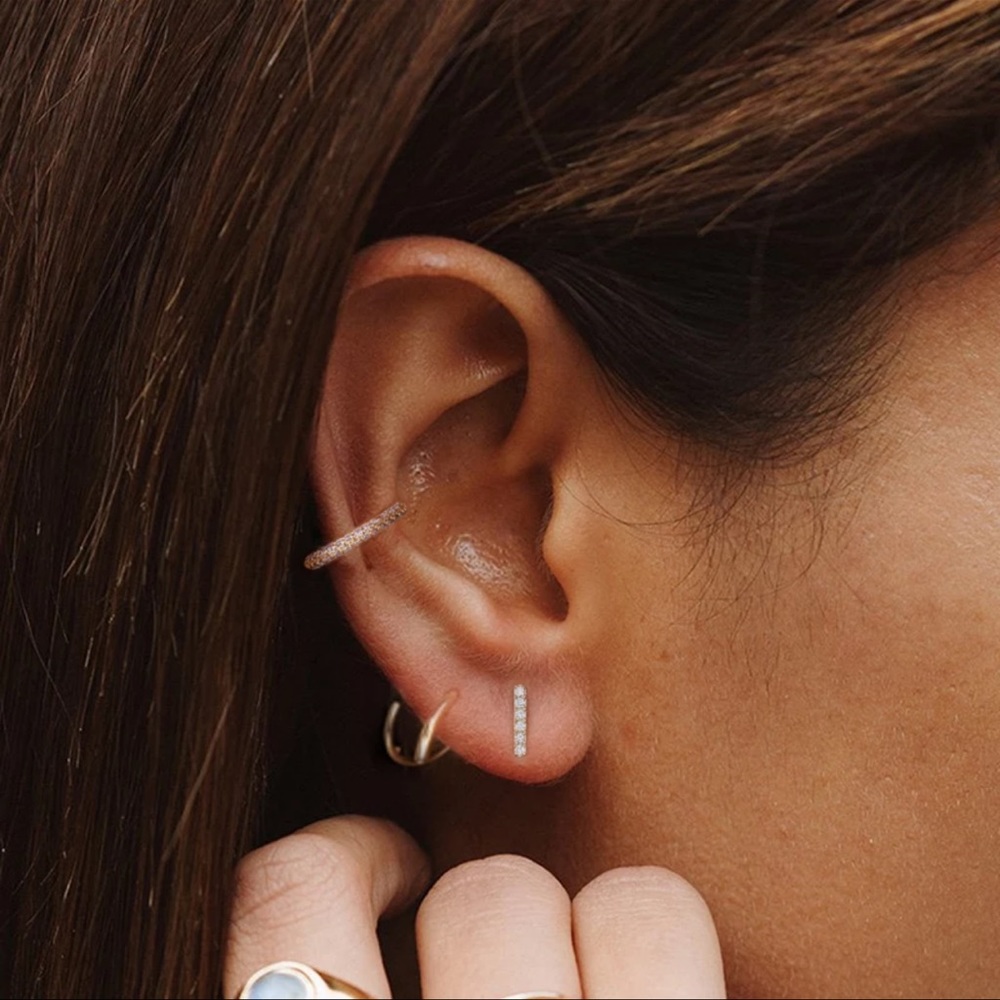 Sterling Silver Cubic Zirconia Ear Cuff  For Women 1 pcs